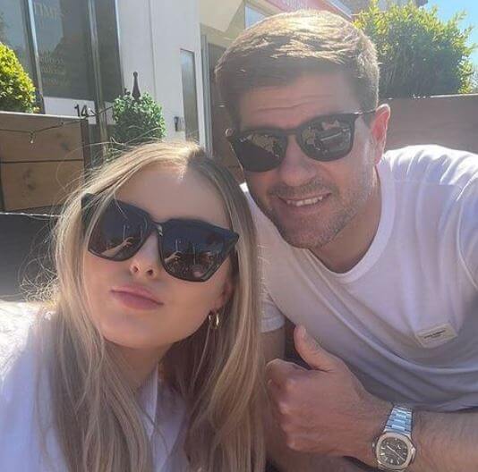 Lilly-Ella Gerrard with her father Steven Gerrard.